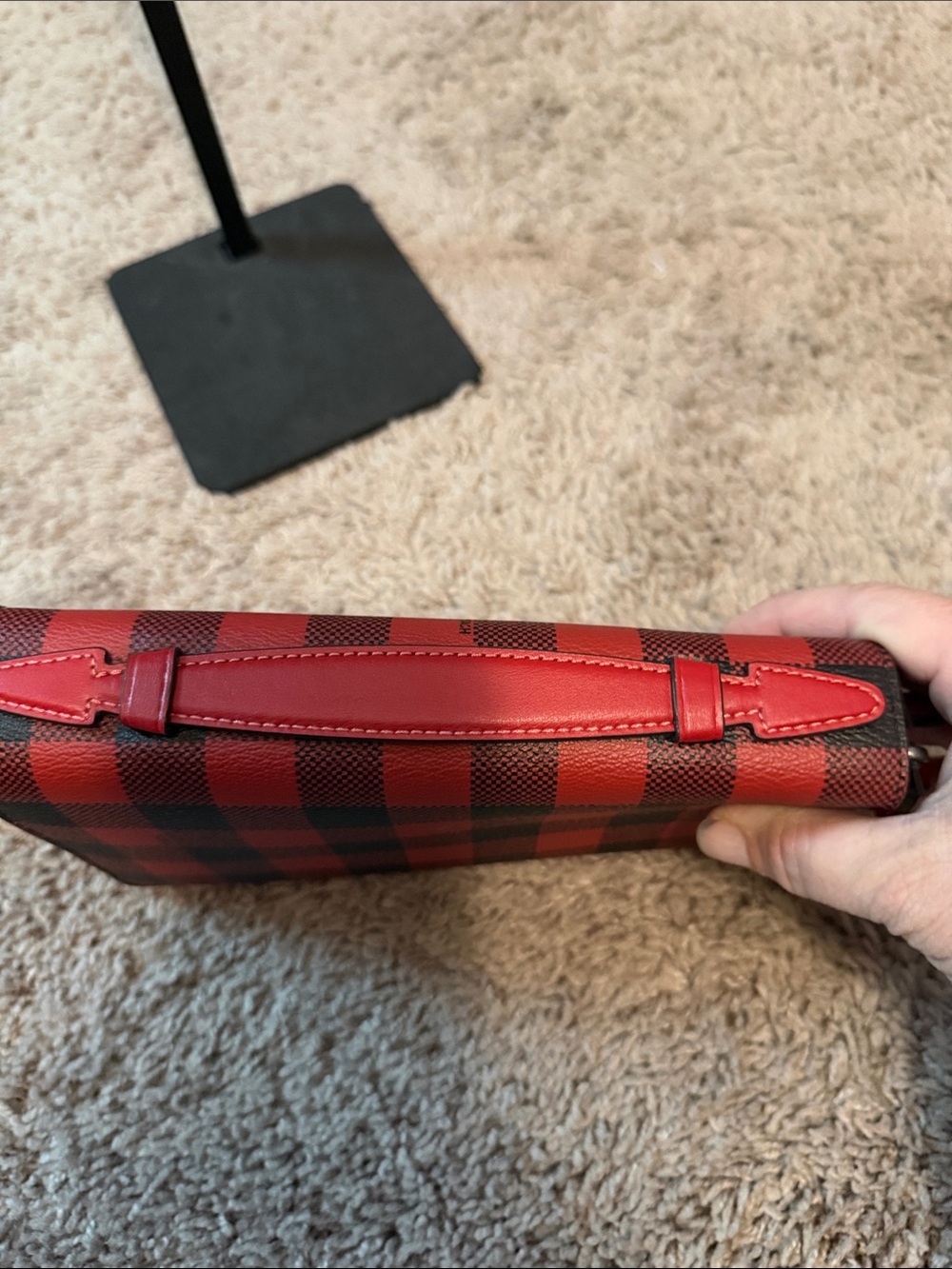 NWOT Coach Red & Black Plaid Double Zip-Around Organizer Wallet - Picture 7 of 7